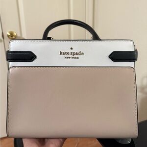 Kate Spade Staci Satchel Cream and Black Bag